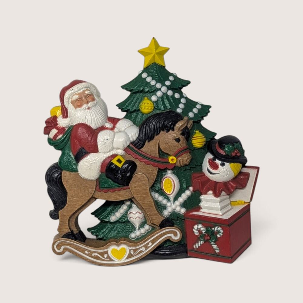 Vintage Burwood Santa Toys Wall Hanging Christmas Decor